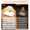Gritin Gen 2 wiederaufladbare Leselampe mit 32 LEDs, 5 Lichtfarben, 5 Helligkeitsstufen und verstellbarem Lichtkegel