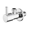 GRIFEMA angle valve with handle for washbasins, wall connection and 3/8 inch connection, brass
