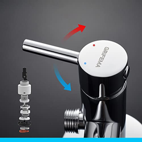 Einbau-Bidetmischer GRIFEMA G154-1 Irismart - Warm- und Kaltwasser, Chrom, mit Handbrause und Schlauch