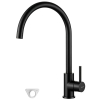 Grifo de cocina GRIFEMA G4008B fabricado en acero inoxidable, negro, con caño giratorio de 360°.