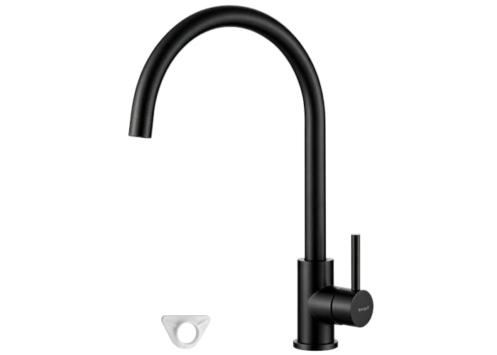 Grifo de cocina GRIFEMA G4008B fabricado en acero inoxidable, negro, con caño giratorio de 360°. Grifo de cocina GRIFEMA G4008B fabricado en acero inoxidable, negro, con caño giratorio de 360°.