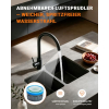 Grifo de cocina GRIFEMA G4008B fabricado en acero inoxidable, negro, con caño giratorio de 360°.