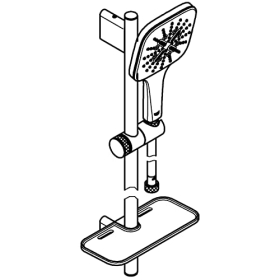 Душевой комплект Grohe 26586000 Rainshower 130 SmartActive Cube, 3 типа струи