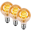 LED-Edison-Glühbirne E27 G80 4W, warmweiß, Retro-Design, Rauchglas, 3er-Set
