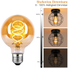 LED-Edison-Glühbirne E27 G80 4W, warmweiß, Retro-Design, Rauchglas, 3er-Set