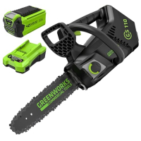 Аккумуляторная цепная пила Greenworks GD40TCSK2, 25 см, бесщеточный двигатель, скорость 12 м/с, аккумулятор 40 В, зарядное устройство в комплекте