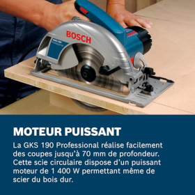 Bosch Professional GKS 190 handheld circular saw – 1400 W, 190 mm saw blade, precise cuts