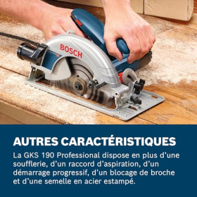 Bosch Professional GKS 190 handheld circular saw – 1400 W, 190 mm saw blade, precise cuts