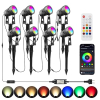 Juego de focos de jardín RGBW – 8 LED, aplicación Bluetooth, IP65, con temporizador