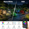 Juego de focos de jardín RGBW – 8 LED, aplicación Bluetooth, IP65, con temporizador