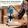 JiGiU Oberfräse 800 W mit Drehzahlregelung und 15-tlg. Fräser-Set