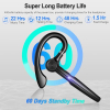 Bluetooth Headset V5.3 with hands-free function, microphone and charging case, 60 hours battery life, black