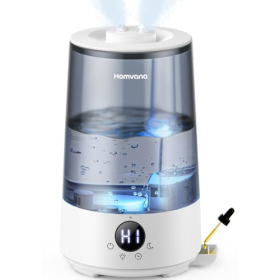Luftbefeuchter Homvana für Babys 3,6 L Cool Mist, Leise mit Aroma- und Lichtfunktion