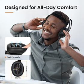 Auriculares USB EKSA H2 con micrófono, auriculares para PC 