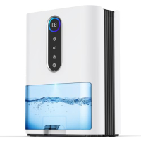 Deshumidificador eléctrico de 2 L, modo silencioso de 27 dB, con temporizador y manguera de desagüe.