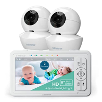 Vigilabebés con vídeo Babysense HD de 5" con dos cámaras, sin WiFi, luz nocturna, canciones de cuna, alcance de 300 m, zoom 4x