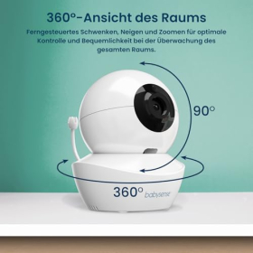 Babysense HD 5" відеоняня з двома камерами, без WiFi, нічник, колискові, радіус дії 300 м, 4-кратний зум