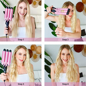 Top4ever Lockenstab 25mm, 3-in-1, verstellbare Temp.