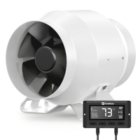 Hon&Guan HI-PE 100mm Rohrventilator mit intelligentem Controller, 360 m³/h, EC-Motor, energiesparend