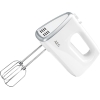 AEG HM 3330 hand mixer / 5 variable speed levels / turbo function for maximum performance / eject button / 2 whisks and 2 dough hooks dishwasher safe / 450 watts / 1 m cable / white/silver