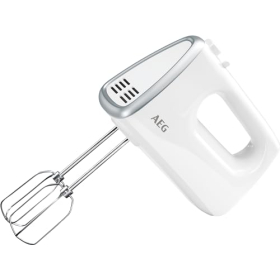 AEG HM 3330 hand mixer / 5 variable speed levels / Turbo function for maximum power / Eject button / 2 whisks and 2 dough hooks dishwasher safe / 450 watts / 1 m cable