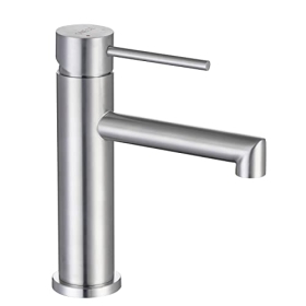 ONECE grifo de baño de acero inoxidable cepillado, grifo para lavabo con burbujeador extraíble, grifo monomando para baño con altura de caño 105 mm, caño vertical