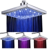 Rain shower 20x20 cm – LED, 3-color change, ABS chrome