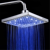 Rain shower 20x20 cm – LED, 3-color change, ABS chrome