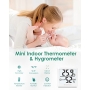 hoyiours Heim-Thermometer-Hygrometer, 3 Stück Mini-Temperatur-Feuchtigkeitsmesser-Monitor, digitales Thermometer-Hygrometer für Zuhause, Büro, Schlafzimmer, Babyzimmer, weißes Design