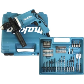 Taladro de impacto Makita HP1631KX3 de 710 W con mandril de 13 mm y juego de accesorios