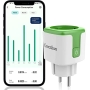 Wifi Smart Plug with Energy Monitor with Timer, Compatible with Alexa and Google Home, Voice Controlled Socket with Countdown Timer, Light Green 1 Piece