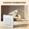 BSEED Light Switch with Glass Frame, Multi-Purpose Rocker Switch, White