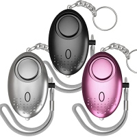 Llavero para proteger contra agresiones, alarma personal 150 dB, con retroiluminación LED, juego de 3.