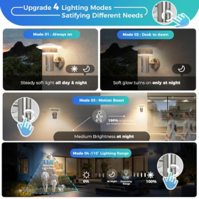 Aplique LED de exterior con sensor – NBHanyan, IP54, acero inoxidable, 9W, luz blanca cálida 3000K
