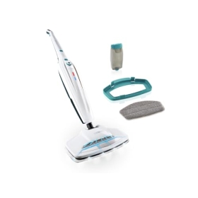 Leifheit CleanTenso steam mop against bacteria and germs, fast-heating steam cleaner, floor cleaner with step regulation