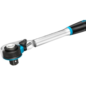 Carraca reversible Hazet HiPer 916HPS con dientes finos y mecanismo de bloqueo.