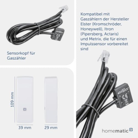 Medidor de gas inteligente Homematic IP para el hogar con aplicación para el consumo de energía