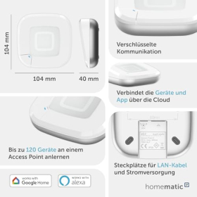 Smart Home Gateway Homematic IP Access Point 2 with app and Alexa control 