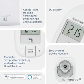 Kit de inicio Homematic IP Smart Home: Calefacción, control digital, compatible con Alexa y Google Assistant.