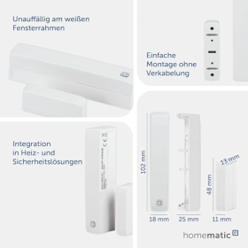 Homematic IP Smart Home: контакт вікна та двері з магнітом для економії енергії та керування через додаток