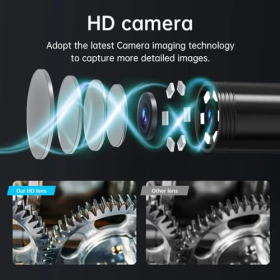 Cámara endoscópica portátil IPS de 2,4", cámara de inspección Explorer, endoscopio IP67 de 8 mm, tubo de inspección de 1 m