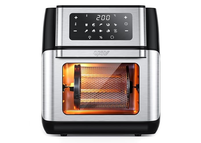 Innsky Ölfreie Fritteuse 10L, 1500W Heißluftfritteuse mit 10 Programmen, Heißluftfritteuse mit 6 Zubehörteilen, Heißluftofen, Dörren, LED-Touchscreen, Timer, mit Rezepten Innsky Ölfreie Fritteuse 10L, 1500W Heißluftfritteuse mit 10 Programmen, Heißluftfritteuse mit 6 Zubehörteilen, Heißluftofen, Dörren, LED-Touchscreen, Timer, mit Rezepten