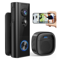 Видеодомофон Ankway 2,4 ГГц Wi-Fi, разрешение 2K FHD, датчик движения, ночное видение и питание от батареи
