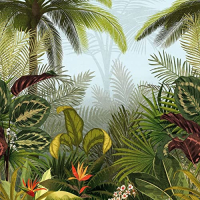 Grandeco Life Jungle Fever – Wallpaper with a textured effect, vibrant jungle colors
