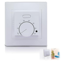 Mechanical room thermostat 230V 16A, wall thermostat for underfloor heating