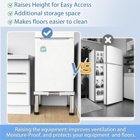 DEWEL Adjustable Base for Refrigerator & Dishwasher, White