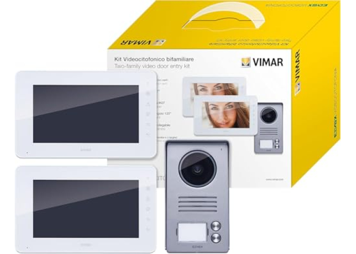 VIMAR K40911 Video Door Intercom Set with 7-inch LCD, 2-Family VIMAR K40911 Video Door Intercom Set with 7-inch LCD, 2-Family