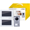 Vimar K40931 Wall-Mounted Video Door Intercom Set: 2 Color LCD Door Intercom Units 7", 2-Button Doorbell, Power Supplies and Mounting Kits