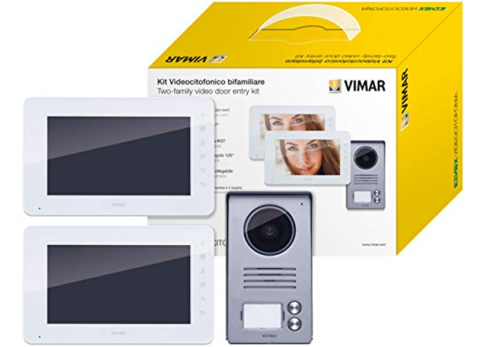 Vimar K40931 Wall-Mounted Video Door Intercom Set: 2 Color LCD Door Intercom Units 7", 2-Button Doorbell, Power Supplies and Mounting Kits Vimar K40931 Wall-Mounted Video Door Intercom Set: 2 Color LCD Door Intercom Units 7", 2-Button Doorbell, Power Supplies and Mounting Kits