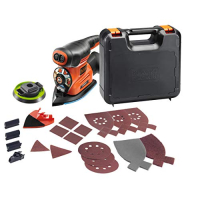 Многофункциональная шлифовальная машина BLACK+DECKER «4 в 1» с 19 принадлежностями и кейсом для переноски